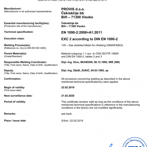 PROVIS-d.o.o.-FB-CPR-1090-1-014-Welding-Certificate_190012_TÜV_TH_2019_01_en_rev.05-500x500